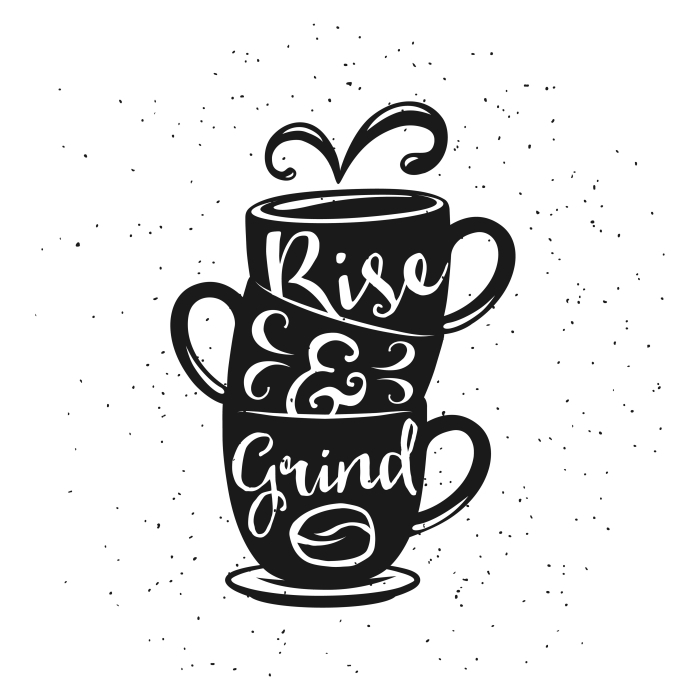 Coffee Related Vintage Vector Illustration With Quote Poster 700x700 Coffee Related Vintage Vector Illustration With Quote Poster