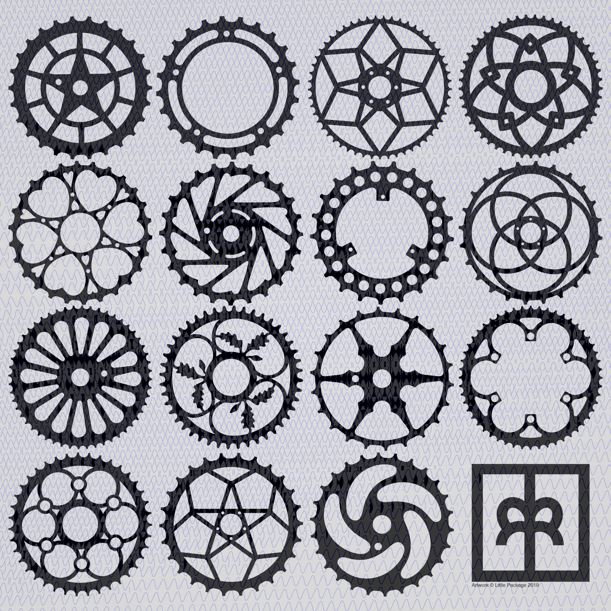 2000x2000 Vintage Chainring Vector Art Little Package