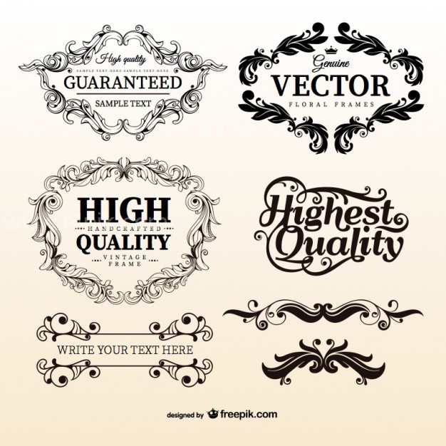 626x626 Vector Vintage Floral Frame Templates Free Download