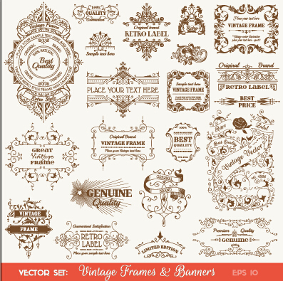 397x395 Vintage Deco Labels And Banners Vector Over Millions Vectors