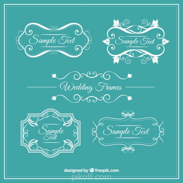 626x626 Ornamental Vintage Wedding Frames Vector Free Download
