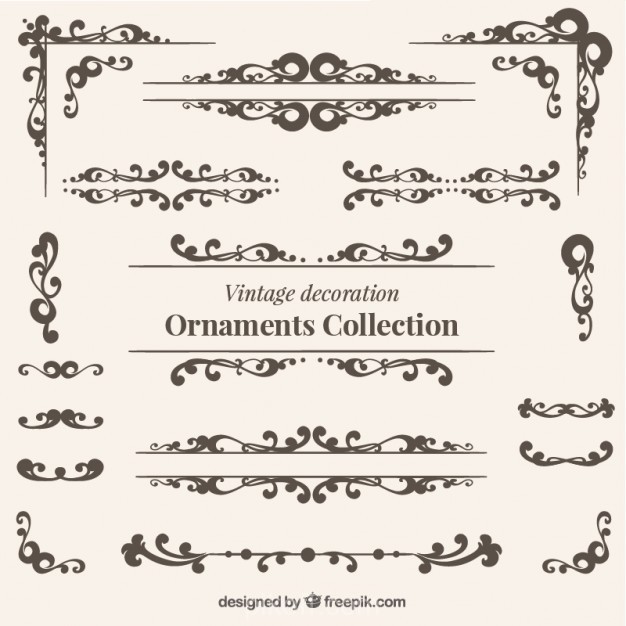 626x626 Vintage Decoration Ornaments Collection Vector Free Download