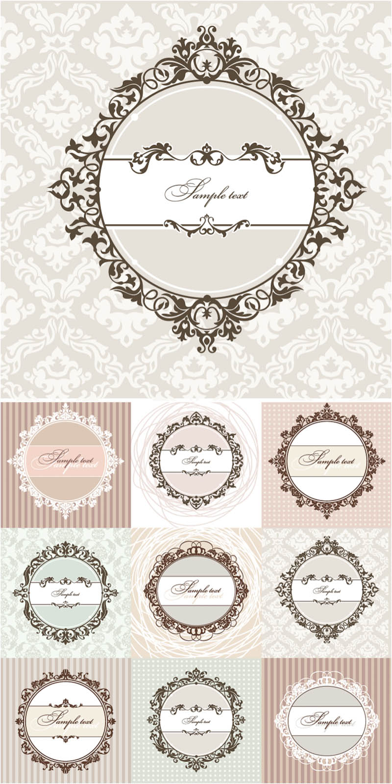 800x1600 Floral Round Vintage Frames Vector Vector Graphics Blog