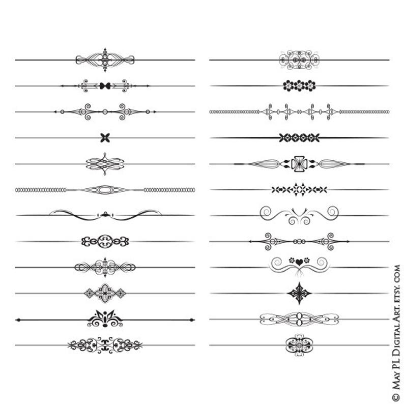 794x794 Text Dividers Retro Vintage Vector Graphics Wedding Digital Etsy