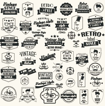 352x354 Vector Set Of Vintage Style Label Graphics Free Download
