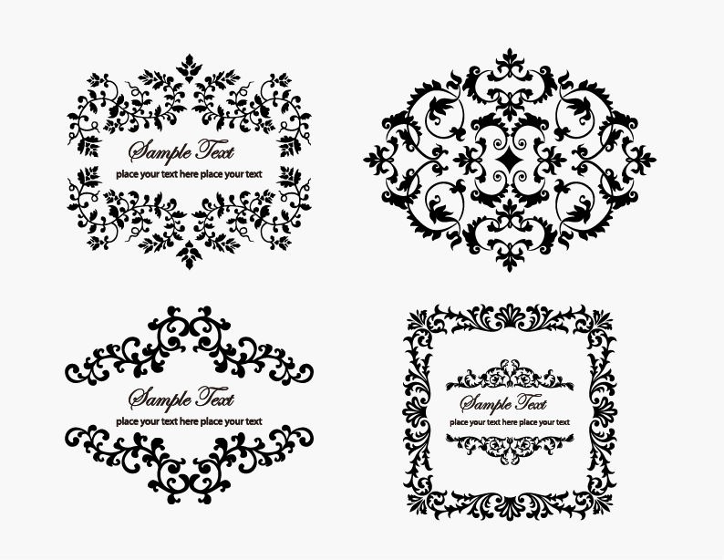794x614 Vintage Floral Frame Element Free Vector Graphics All Free Web
