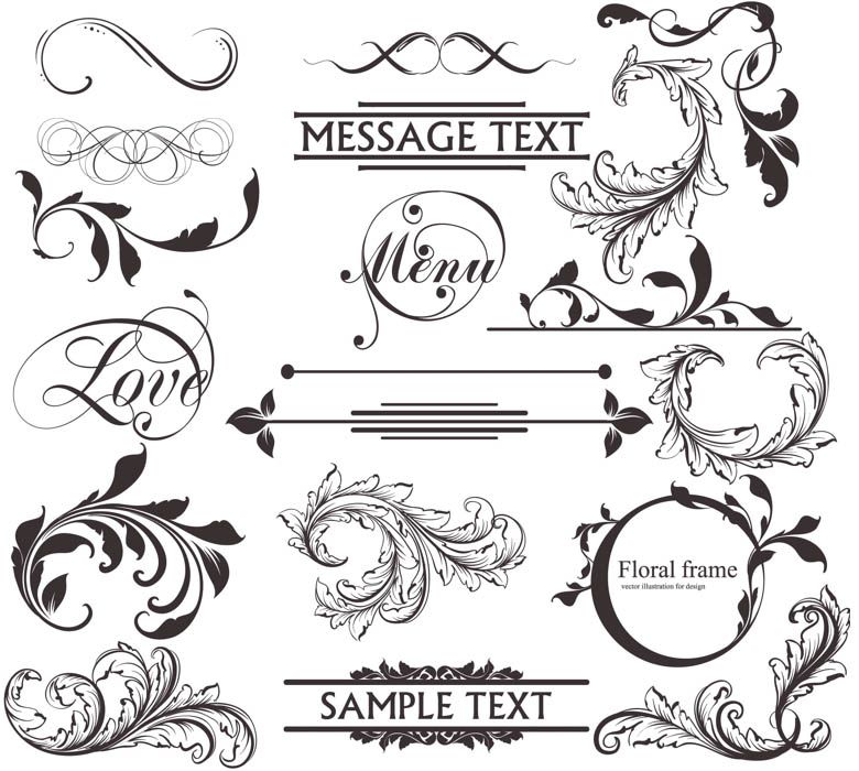 780x700 Vintage Decor Elements Vector