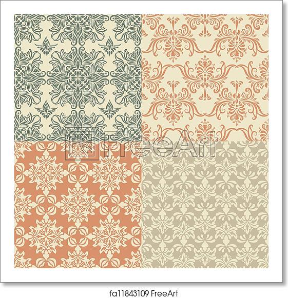 Free Art Print Of Vector Seamless Vintage Wallpaper Patterns 561x581 Free Art Print Of Vector Seamless Vintage Wallpaper Patterns