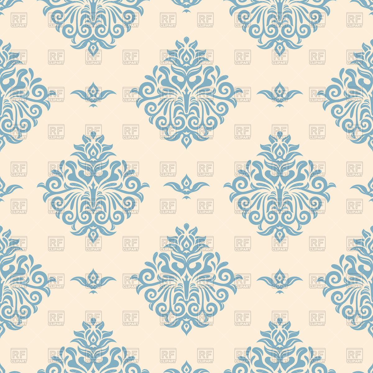 Blue Vintage Wallpaper With Victorian Ornament Vector Image 1200x1200 Blue Vintage Wallpaper With Victorian Ornament Vector Image