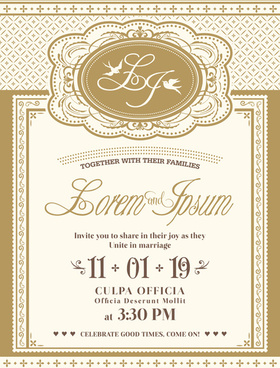 280x368 Vintage Wedding Invitation Free Vector Download