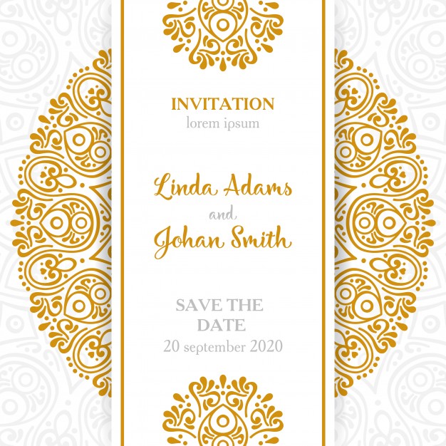626x626 Vintage Wedding Invitation With Mandala Vector Free Download