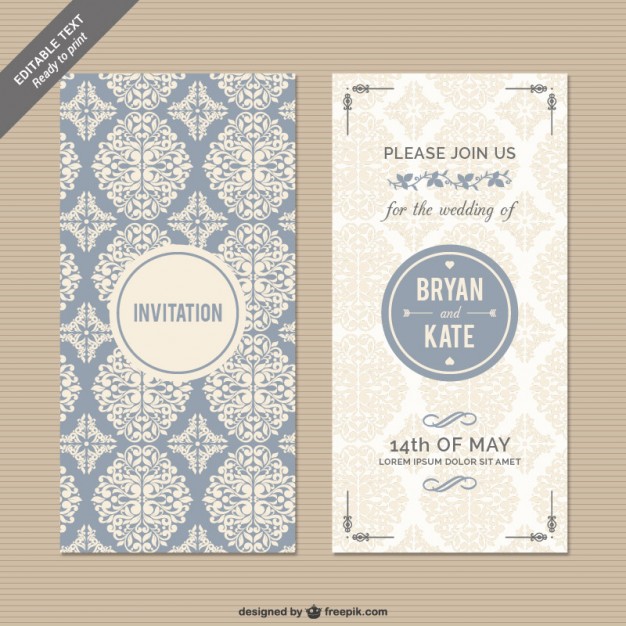 626x626 Cmyk Floral Wedding Invitation Free Vector