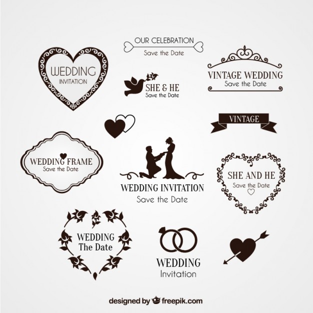 626x625 Elements For Wedding Invitation Vector Free Download