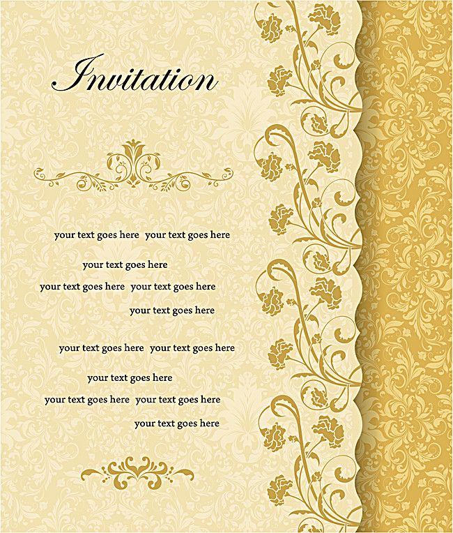 650x764 European Style Wedding Invitations Vintage Pattern Background