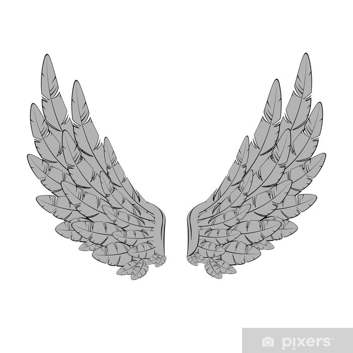 700x700 Vector Illustration Of Vintage Wings Sticker We Live