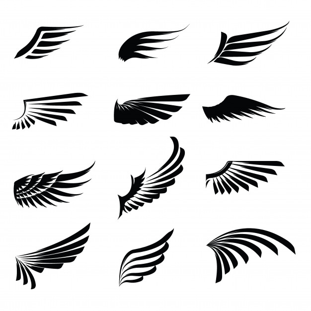 626x626 Vintage Wings Icon Set Isolated Vector Premium Download