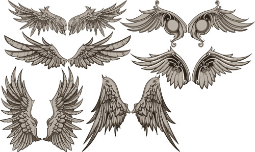 500x298 Vintage Wings Vector Free Vector Download