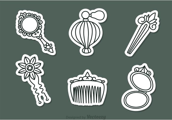 Vector Vintage Woman Accessories Icons 700x490 Vector Vintage Woman Accessories Icons