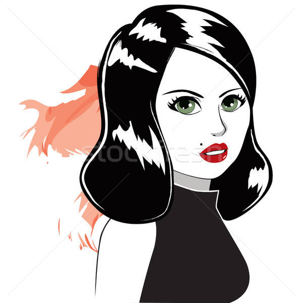 600x600 Vintage Woman Portrait Vector Illustration Kakigori