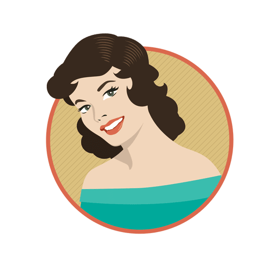 Vintage Woman Circle Frame 512x512 Vintage Woman Circle Frame