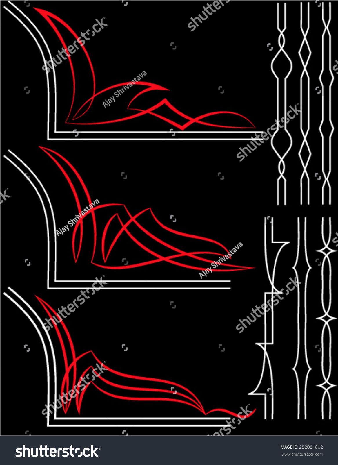 1166x1600 Pinstripe Graphics Corner, Border Vinyl Ready Vector Art