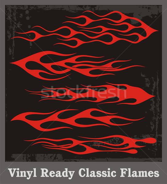 544x600 Vinyl Ready Vector Flames In Classic Style Great For Car