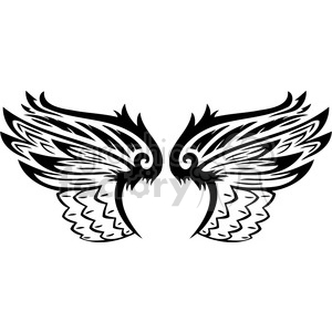 300x300 Vinyl Ready Vector Wing Tattoo Design Clipart Royalty Free