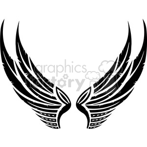 300x300 Vinyl Ready Vector Wing Tattoo Design Clipart Royalty Free