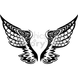 300x300 Vinyl Ready Vector Wing Tattoo Design Clipart Royalty Free