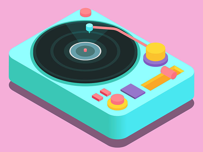 800x600 Vinyl Records Vector Illustration