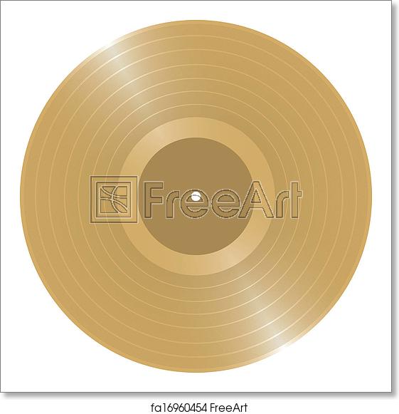 561x581 Free Art Print Of Golden Lp Blank Golden Lp Vinyl Record Vector
