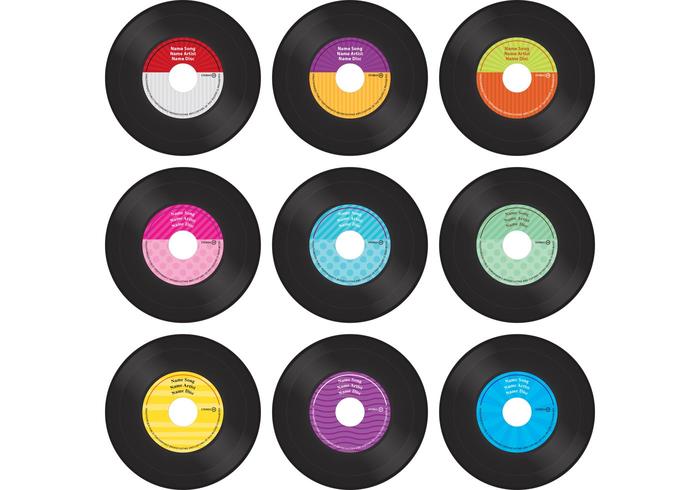 700x490 Colorful Vinyl Record Vectors