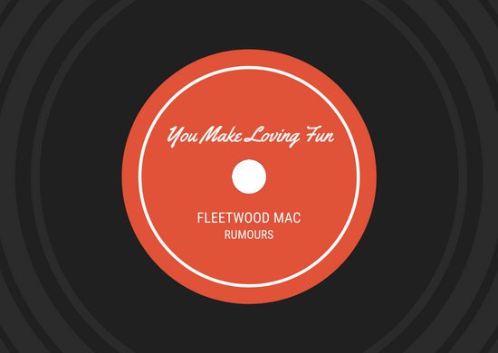 550x390 Black And Red Vinyl Record Vector Illustration Vintage Postcard