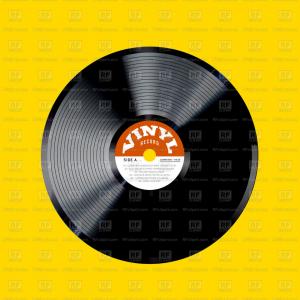 300x300 Background With Vinyl Records And Music Notes Vector Clipart
