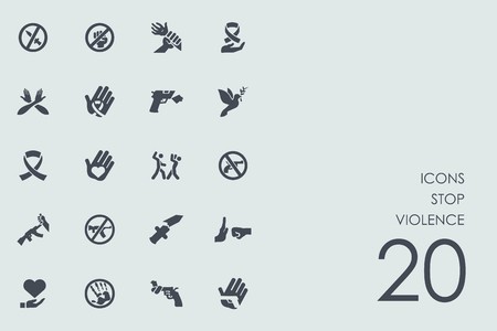450x300 Stop Violence Vector Set Of Modern Simple Icons Royalty Free