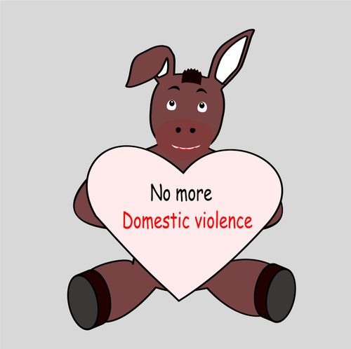 500x498 Donkey Against Domestic Violence Vector Graphics