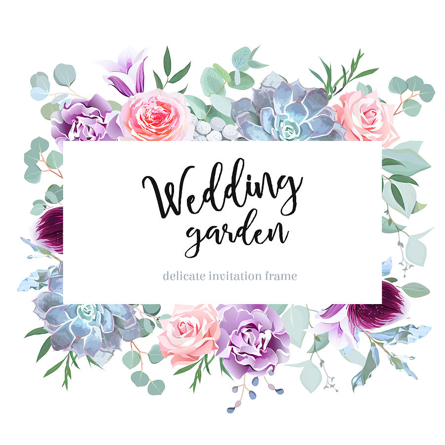 900x900 Stylish Plum Colored And Pink Flowers Vector Design Card