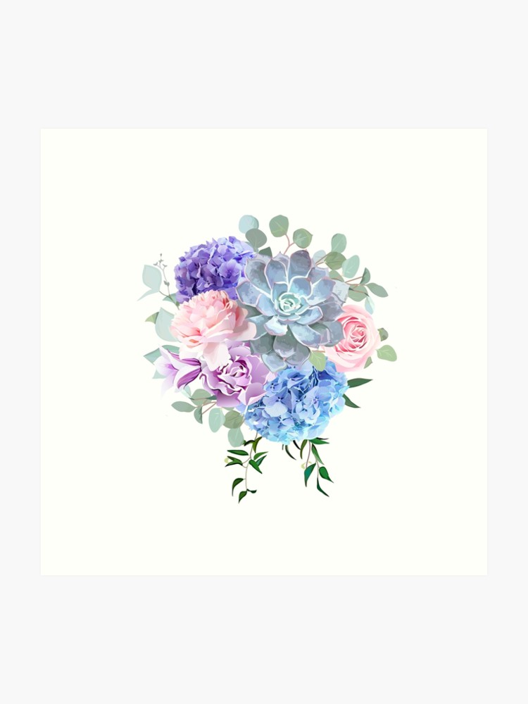 750x1000 Stylish Violet Colored And Pink Flowers Vector Design Bouquet