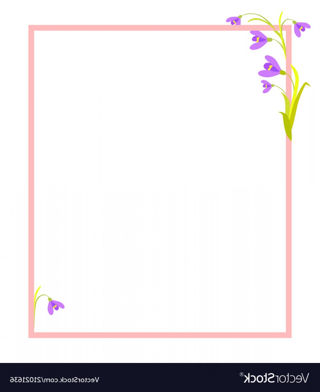 1057x1296 Violet Flowers In Corners Of Empty Frame Vector Soidergi