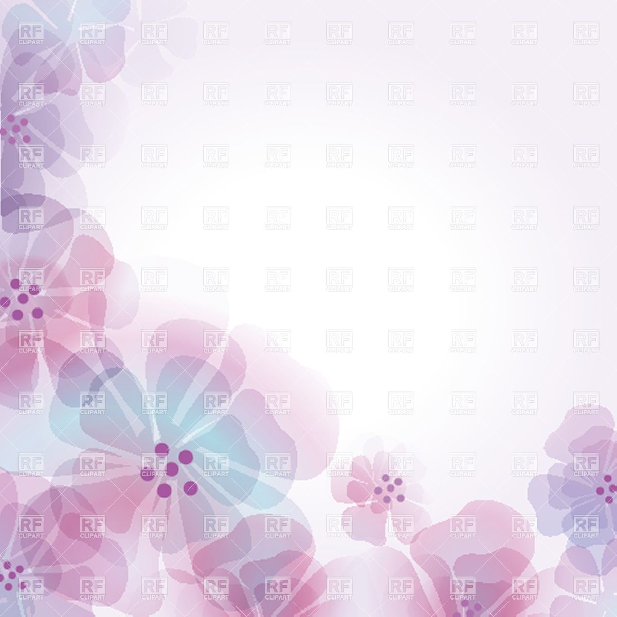 1200x1200 Floral Creative Frame With Violet Flowers Vector Image