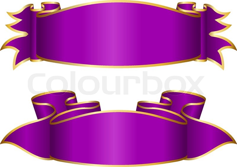 800x565 Violet Ribbon Collection Isolated On Stock Vector Colourbox