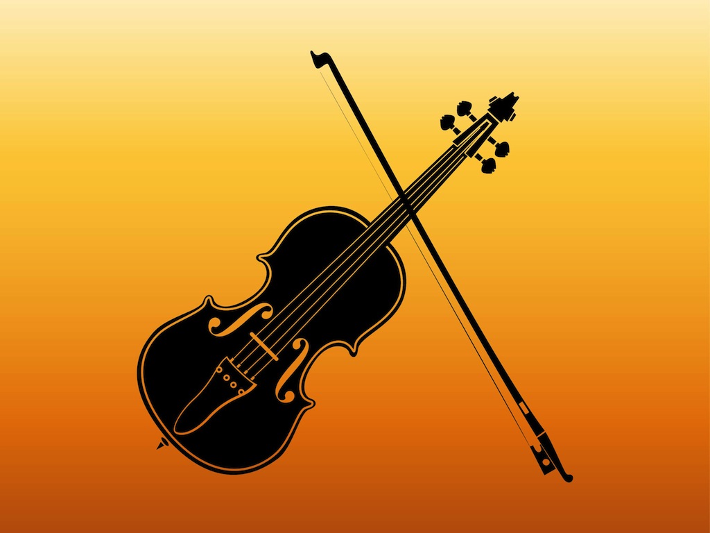 1024x768 Violin Silhouette Vector Art Graphics