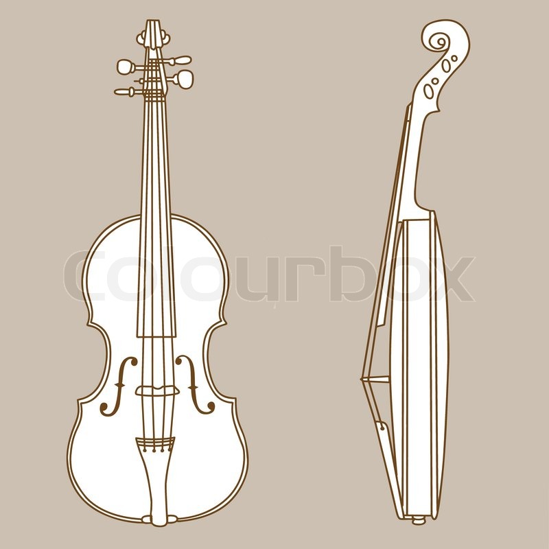 800x800 Violin Silhouette On Brown Background, Stock Vector Colourbox