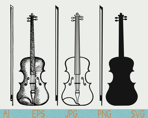 570x456 Violsilhouettepngvinylepsdigital Etsy