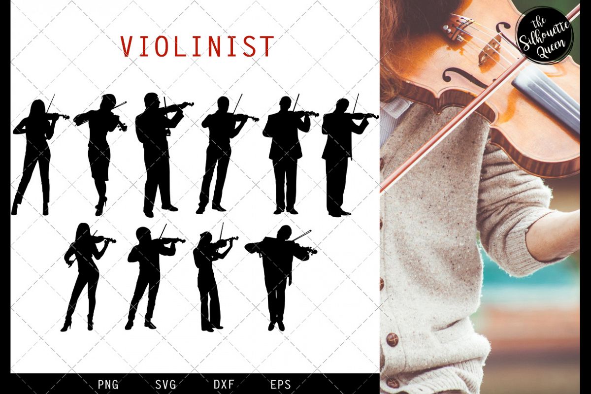1200x800 Violinist Silhouette Vector File, Violin Musician Cu