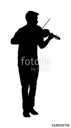 279x500 Young Man Playing Violin Vector Silhouette Illustration Isolated