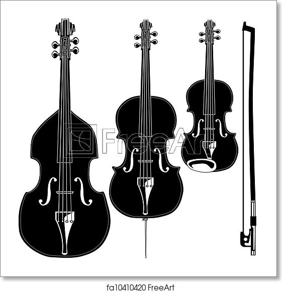 561x581 Free Art Print Of Stringed Instruments Vector Stringed
