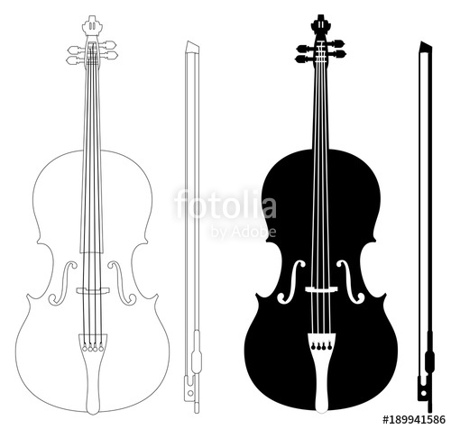 500x476 Violin Set Isolated On White Background Vector Stock Image