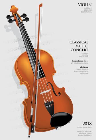 337x490 The Classical Music Concept Violin Vector Illustration