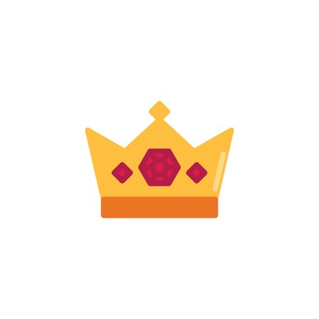 450x450 Royal Crown Flat Icon, Vector Sign, Colorful Pictogram Isolated